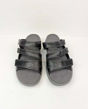 Orthofeet Sahara Sandals Size 8.5 Wide Black Leather